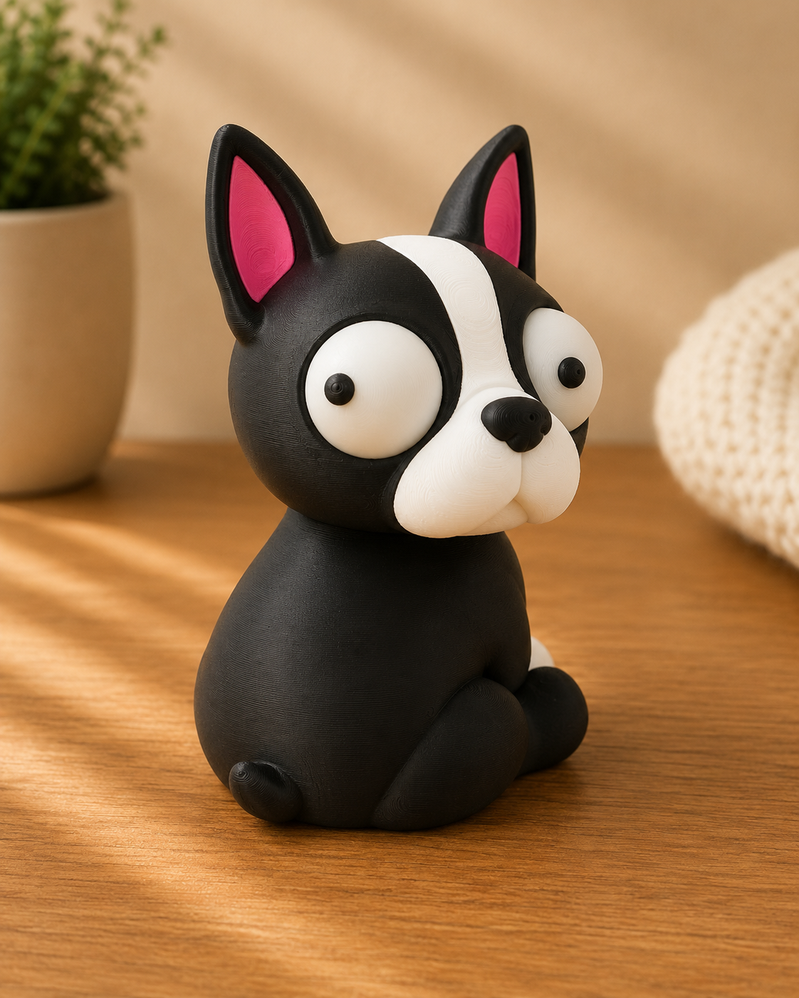 Goofy Boston Terrier | Süße 3D-gedruckte Sammelfigur – VantaVice - VantaVice
