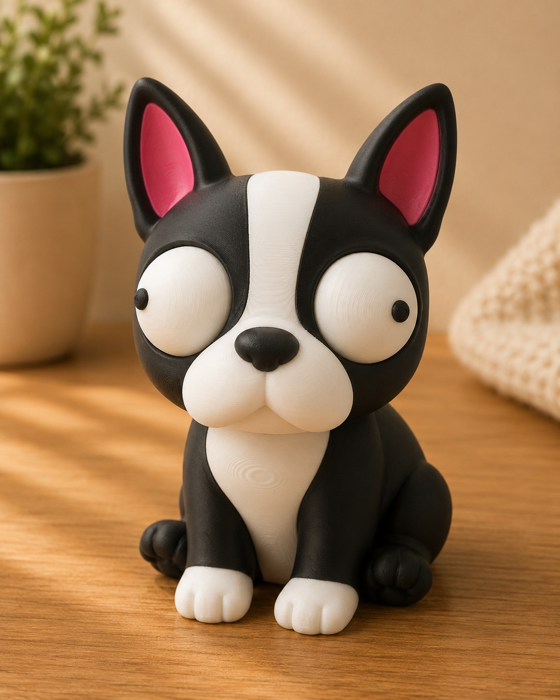 Goofy Boston Terrier | Süße 3D-gedruckte Sammelfigur – VantaVice - VantaVice