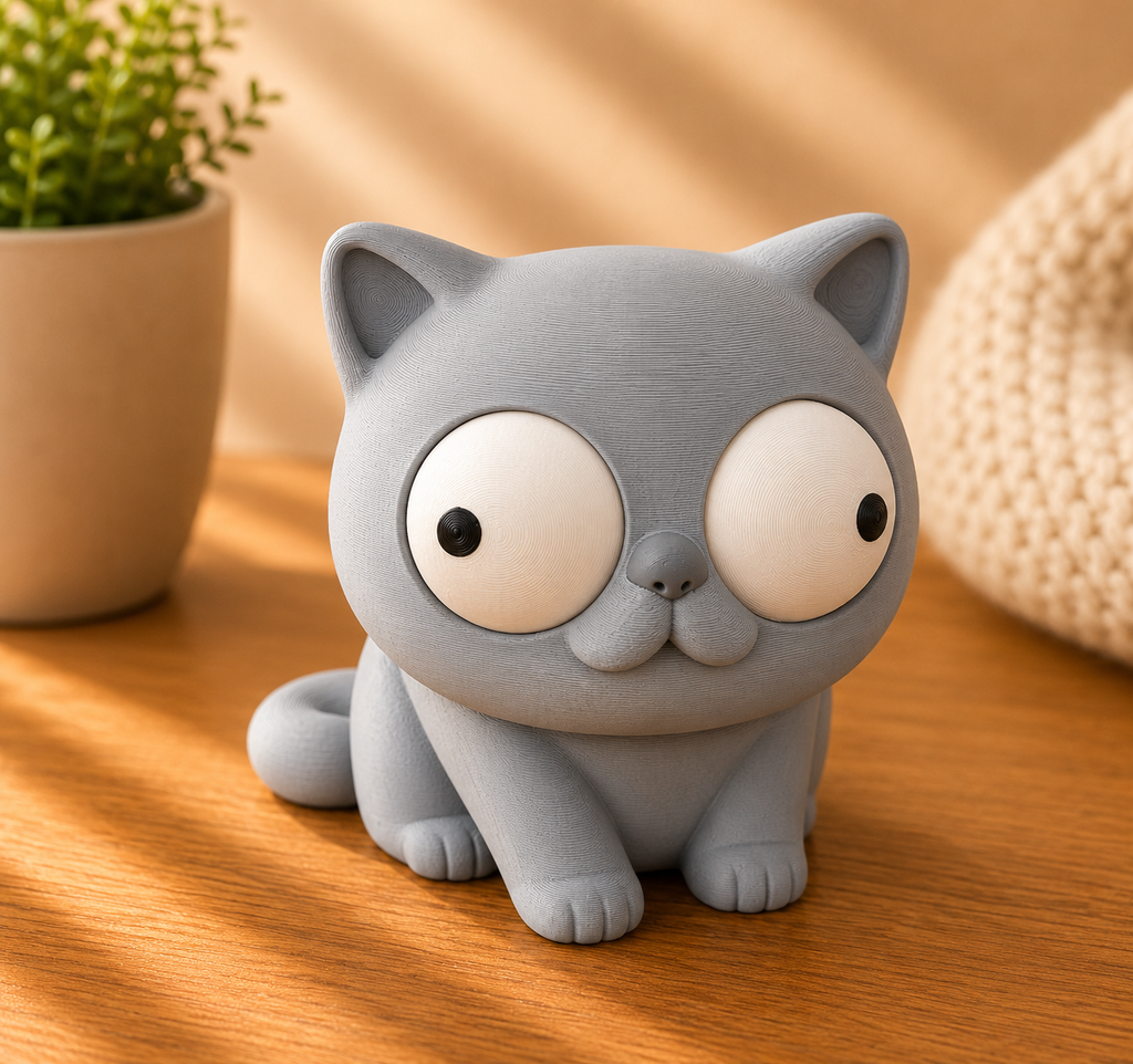 Goofy Katze | Süße 3D-gedruckte Sammelfigur – VantaVice - VantaVice