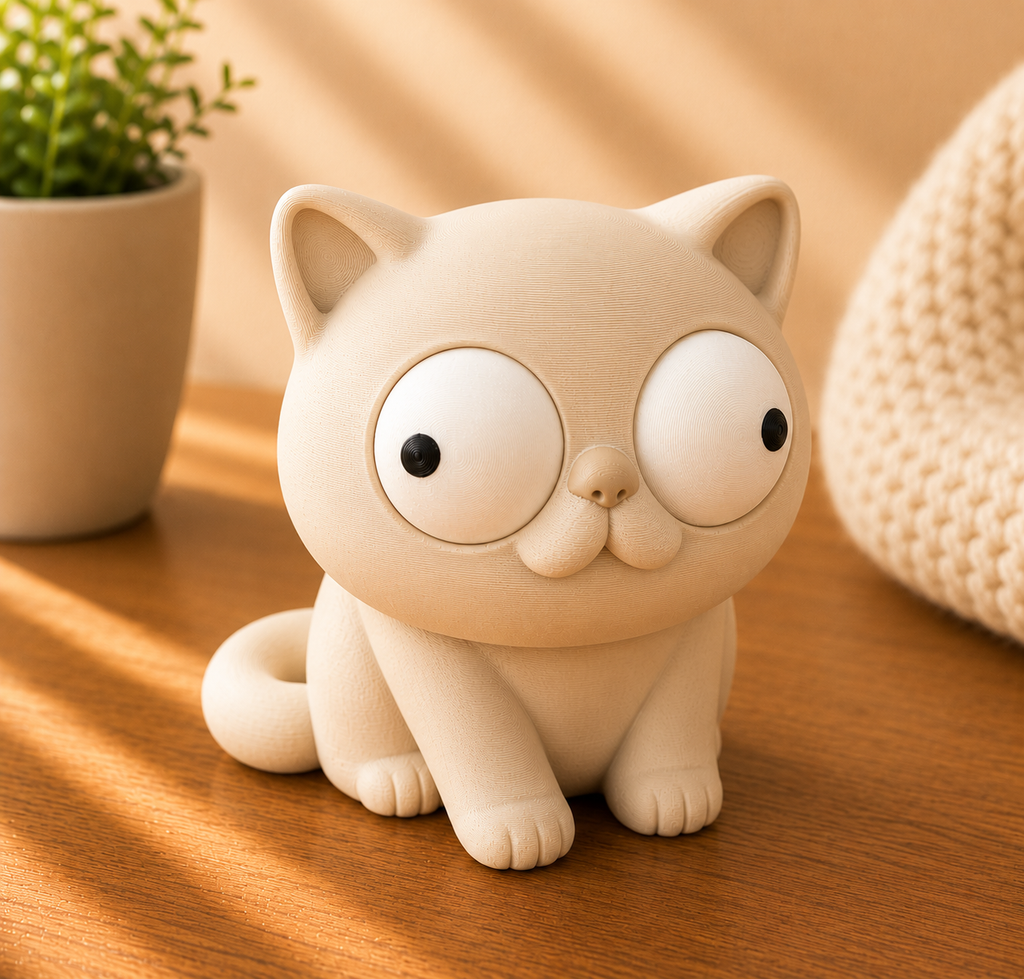 Goofy Katze | Süße 3D-gedruckte Sammelfigur – VantaVice - VantaVice