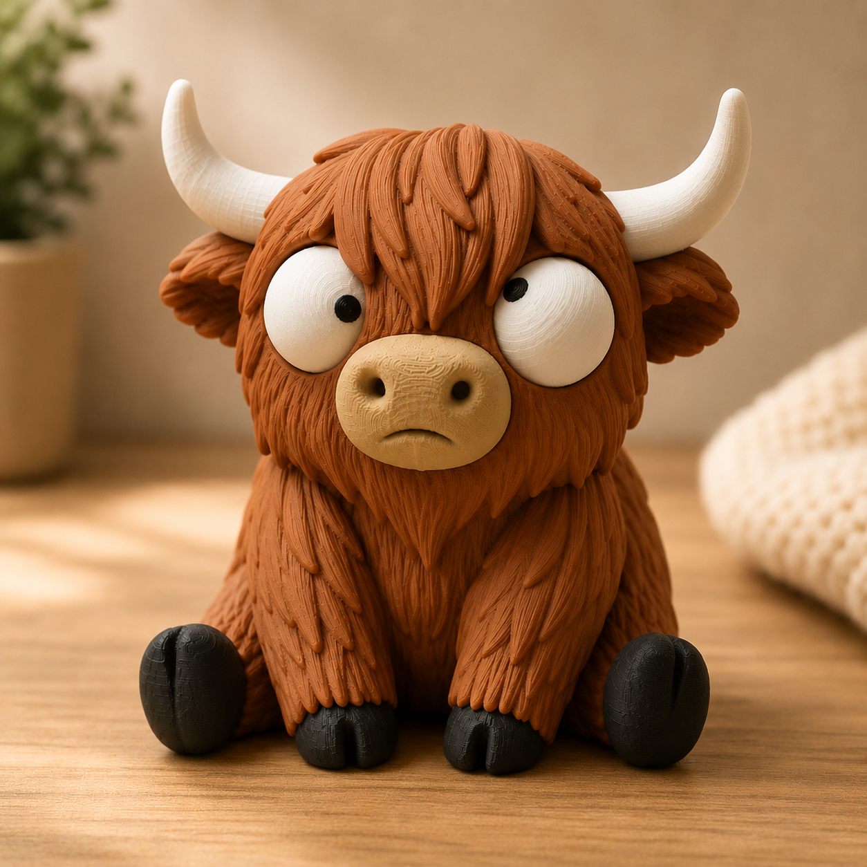 Goofy Highland-Rind | Süße 3D-gedruckte Sammelfigur – VantaVice - VantaVice