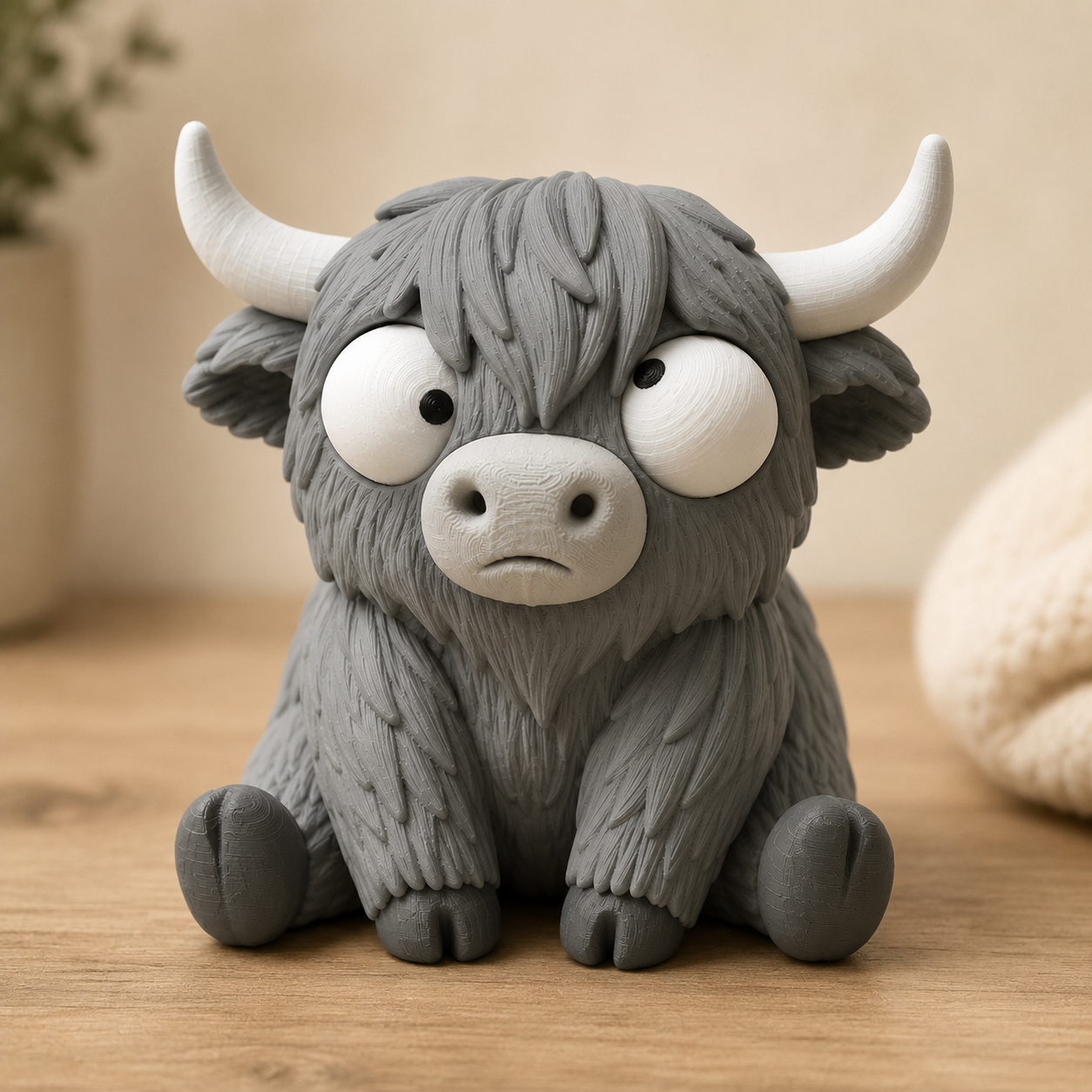 Goofy Highland-Rind | Süße 3D-gedruckte Sammelfigur – VantaVice - VantaVice