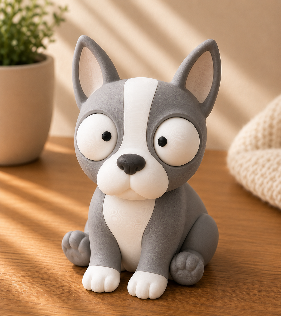 Goofy Boston Terrier | Süße 3D-gedruckte Sammelfigur – VantaVice - VantaVice